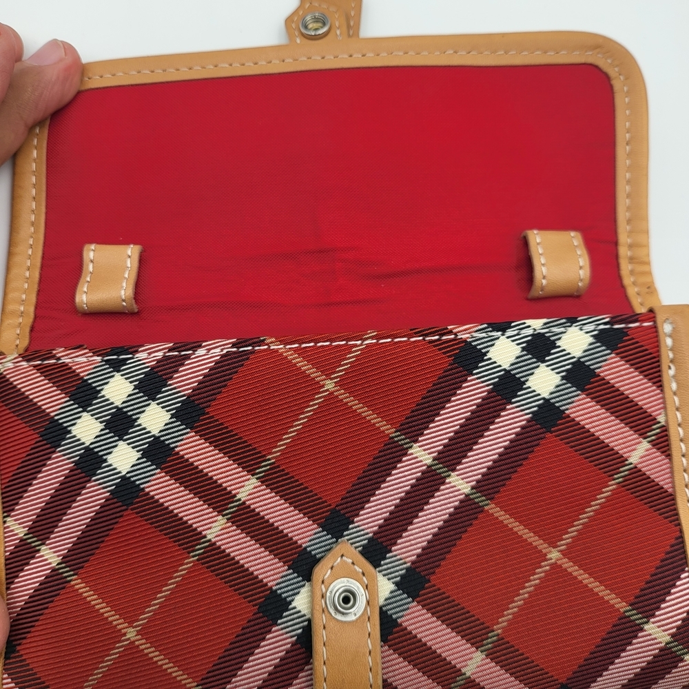 Burberry Nova Check Blue Label Waist Crossbody Bag Canvas Red..Authentic.. - Picture 6 of 16